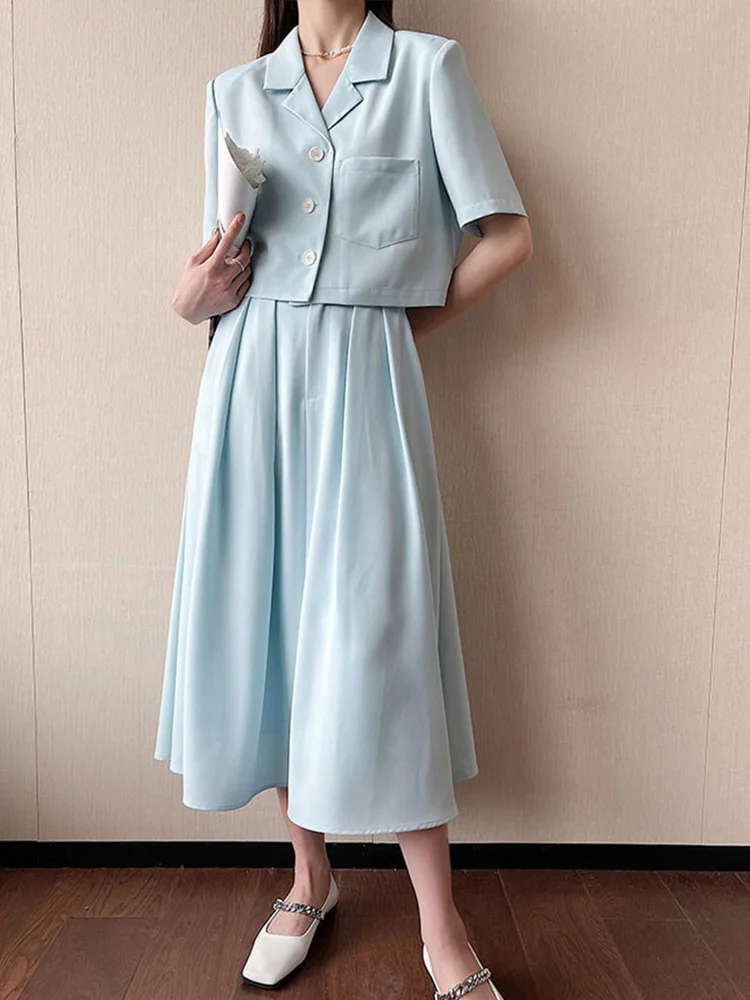Sister Fara Summer Casual Office Lady Two Piece Suit Women's Short Sleeve Blazers+High Waist Button Fly Loose Skirt Female Suit
Sister Fara Summer Casual Office Lady Two Piece Suit Women's Short Sleeve Blazers+High Waist Button Fly Loose Skirt Female Suit