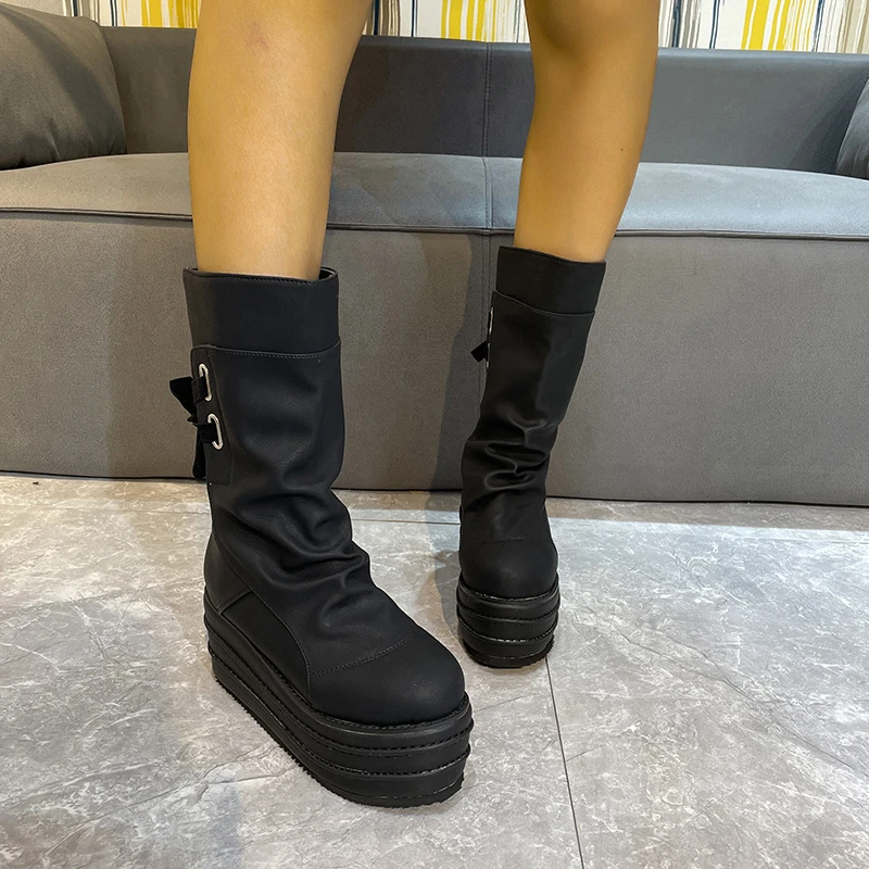 2021 Autumn and Winter New Women's High Boots PU Lace-up Comfortable Female Platform Boots Fashion Plus Size Women Shoes 35-43
2021 Autumn and Winter New Women's High Boots PU Lace-up Comfortable Female Platform Boots Fashion Plus Size Women Shoes 35-43