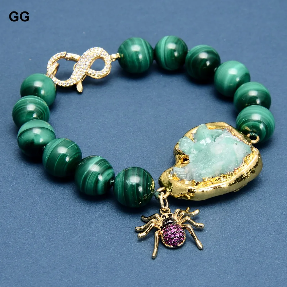 GuaiGuai Jewelry Natural Genuine Round Green Malachite Emeralds Rough Chokers CZ Insect Necklace Bracelet Sets For Women
GuaiGuai Jewelry Natural Genuine Round Green Malachite Emeralds Rough Chokers CZ Insect Necklace Bracelet Sets For Women