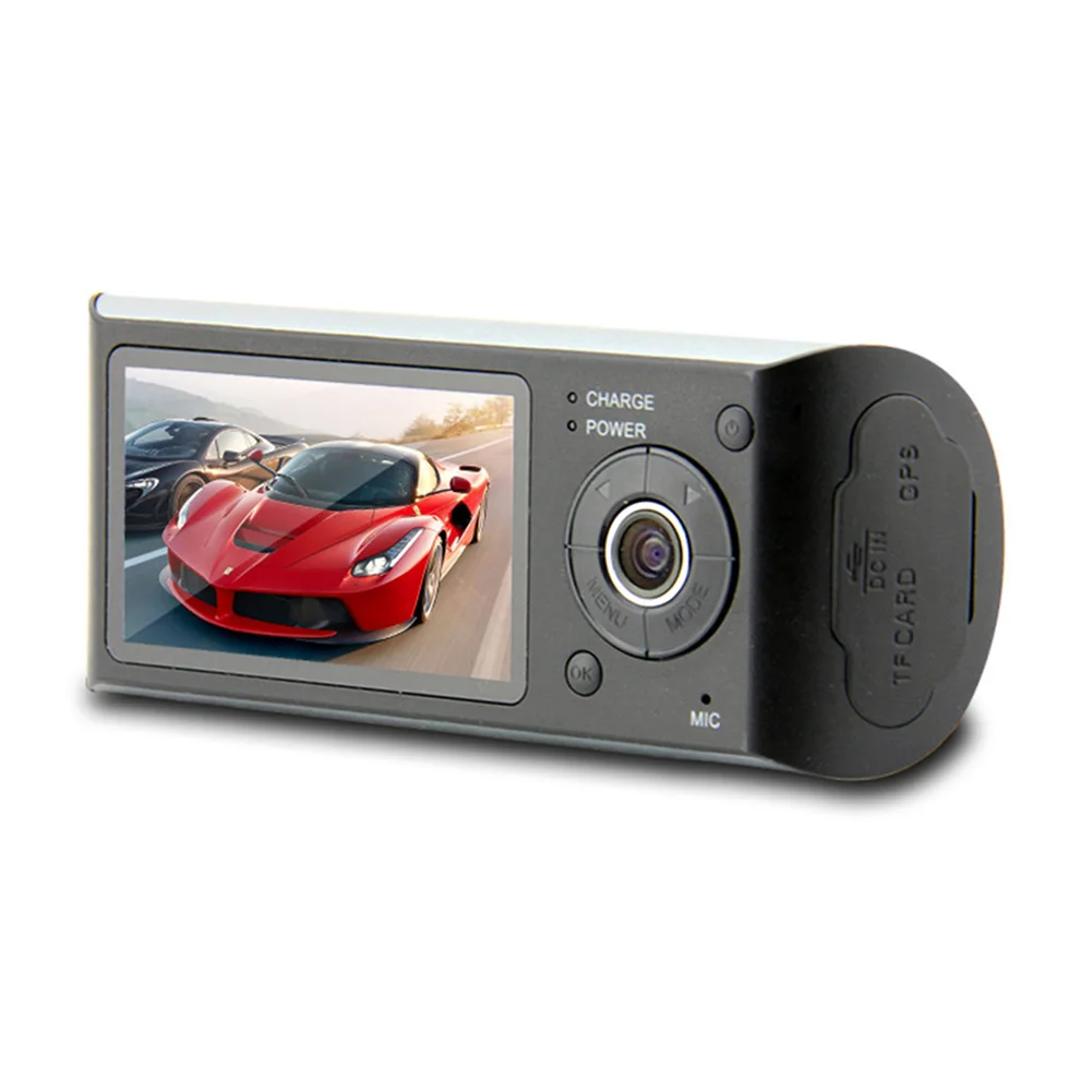 

Dual Camera Car DVR R300 with GPS and 3D G-Sensor 2.7" TFT LCD X3000 Cam Video Camcorder Cycle Recording Digital Zoom