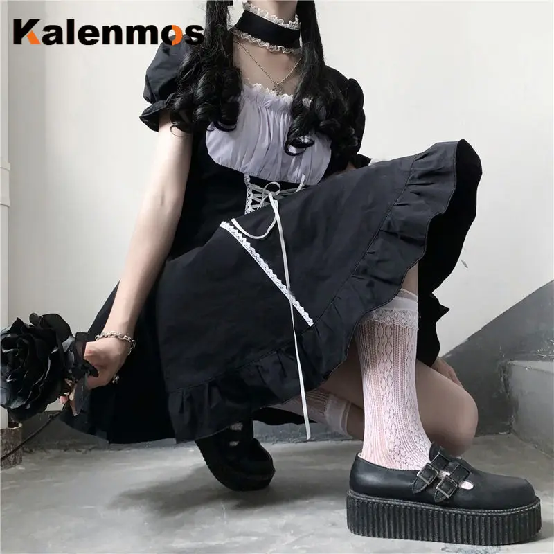 Lolita Dress Women Korean Japanese Gothic Girls Lace Vintage Victorian Patchwork Lace-up Stand Collar Velvet Mini Punk Dresses
Lolita Dress Women Korean Japanese Gothic Girls Lace Vintage Victorian Patchwork Lace-up Stand Collar Velvet Mini Punk Dresses