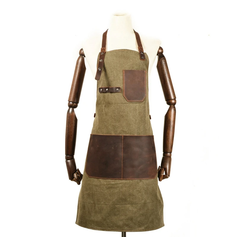 Work Apron Coffee Shop Retro Apron High-End Restaurant Artisan Overalls Apron
Work Apron Coffee Shop Retro Apron High-End Restaurant Artisan Overalls Apron