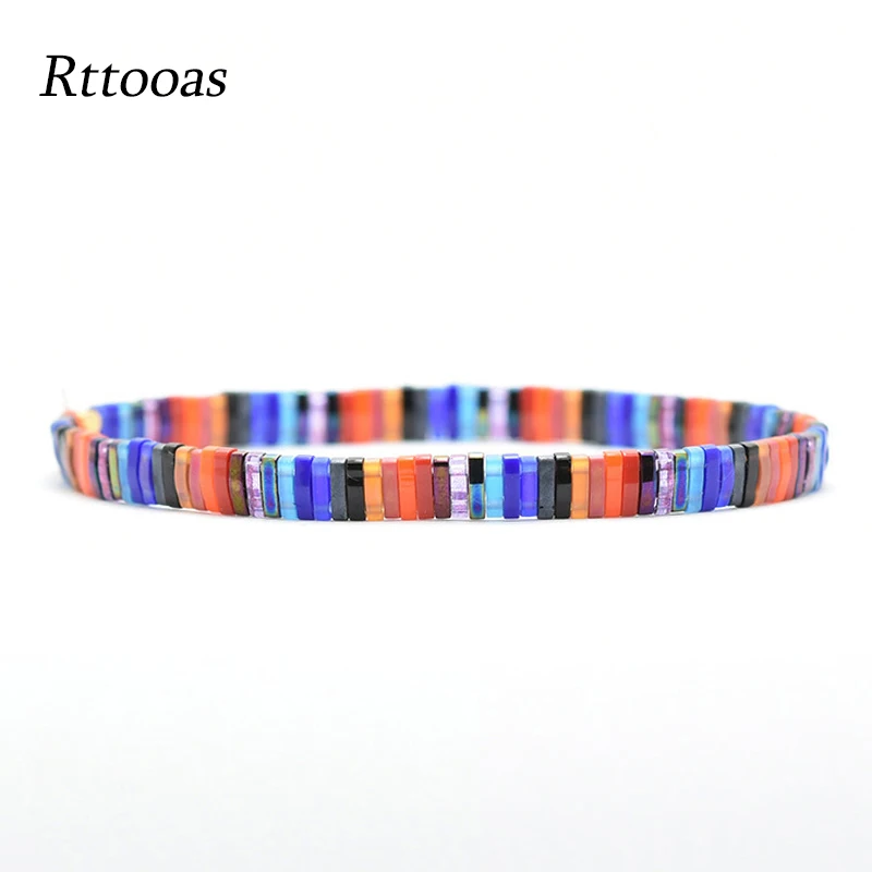 

Rttooas Bracelet For Women TILA Beaded Bracelet Fashion Rainbow Charm Bracelets Pulseras Mujer 2020 Accesorios Bileklik