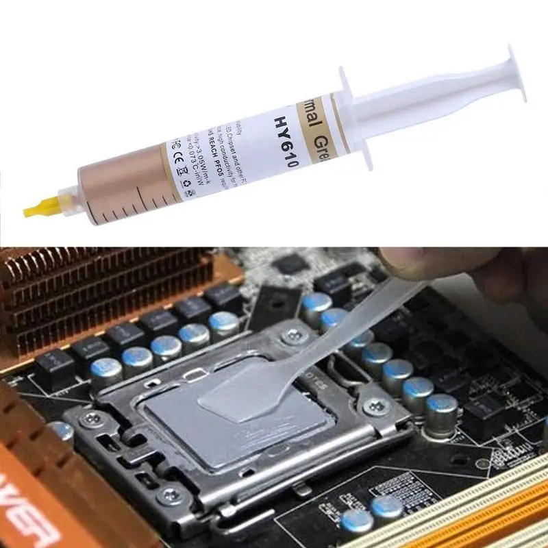 HY610 25g Golden Large Pin Tube CPU Thermal Silicone Grease Notebook Cooling Thermal Compound Paste
HY610 25g Golden Large Pin Tube CPU Thermal Silicone Grease Notebook Cooling Thermal Compound Paste
