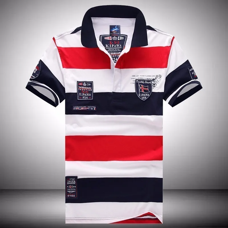Top Brand Men Summer Tace Shark Short Polos Shirt Male Camisa Embroidery Mens Casual Sportswear Breathable Striped Polo Shirts
Top Brand Men Summer Tace Shark Short Polos Shirt Male Camisa Embroidery Mens Casual Sportswear Breathable Striped Polo Shirts