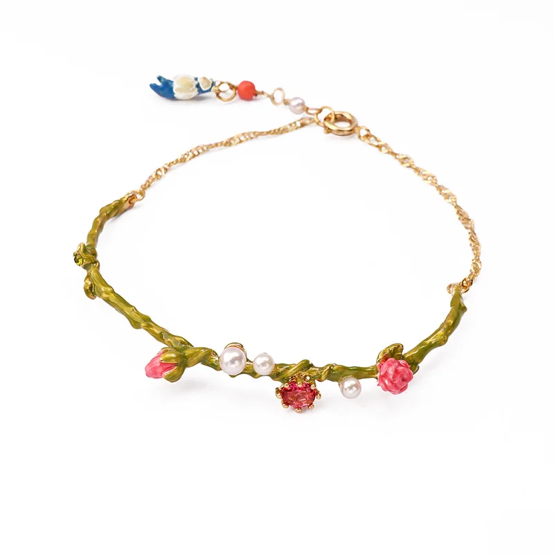European and American Fashion Hot Sale Hand-painted Enamel Cute Bird Bracelet High-end Elegant Temperament Bracelet Female 
European and American Fashion Hot Sale Hand-painted Enamel Cute Bird Bracelet High-end Elegant Temperament Bracelet Female
