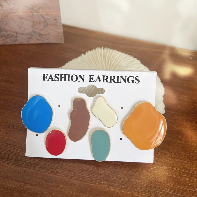 Japan Korean Vintage Colorful Irregular Stud Earrings 6pcs/set For Women Girl Drop Glaze Brincos Elegant Jewelry Gifts
Japan Korean Vintage Colorful Irregular Stud Earrings 6pcs/set For Women Girl Drop Glaze Brincos Elegant Jewelry Gifts