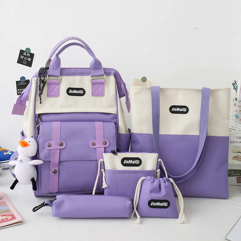 4Pcs/set Canvas Backpacks Women School Bags for Teenage Girls High Quality Bookbags Students Travel Backpacks Female Rucksack
4Pcs/set Canvas Backpacks Women School Bags for Teenage Girls High Quality Bookbags Students Travel Backpacks Female Rucksack