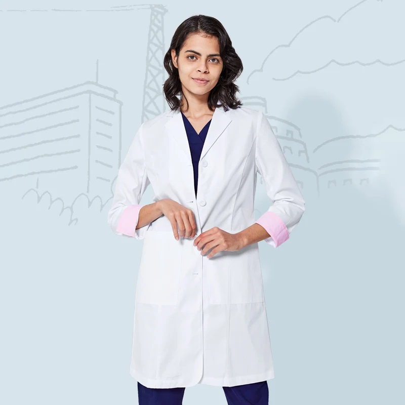 Women's Lab Coats Long Sleeve White Nursing Warm-up Jacket Coat Notched Lapel Buttoned Up Full Length Laboratory Coat FRDL1902
Women's Lab Coats Long Sleeve White Nursing Warm-up Jacket Coat Notched Lapel Buttoned Up Full Length Laboratory Coat FRDL1902