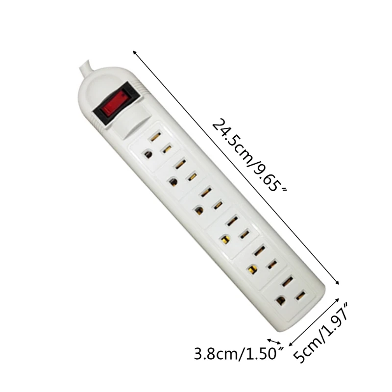 K1KA US Plug 6 Socket Surge Protector Wall-mounted 14AWG Horizontal Power Strip Home Power Socket Switch with Overload
K1KA US Plug 6 Socket Surge Protector Wall-mounted 14AWG Horizontal Power Strip Home Power Socket Switch with Overload