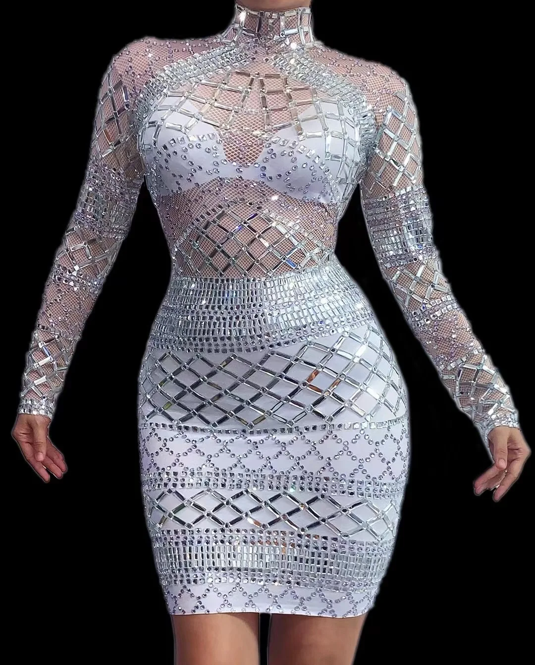 New Design Silver Stones Nude White Printed Dress Female Singer Crystals Spandex Dress Birthday Celebrate Performance Costume
New Design Silver Stones Nude White Printed Dress Female Singer Crystals Spandex Dress Birthday Celebrate Performance Costume