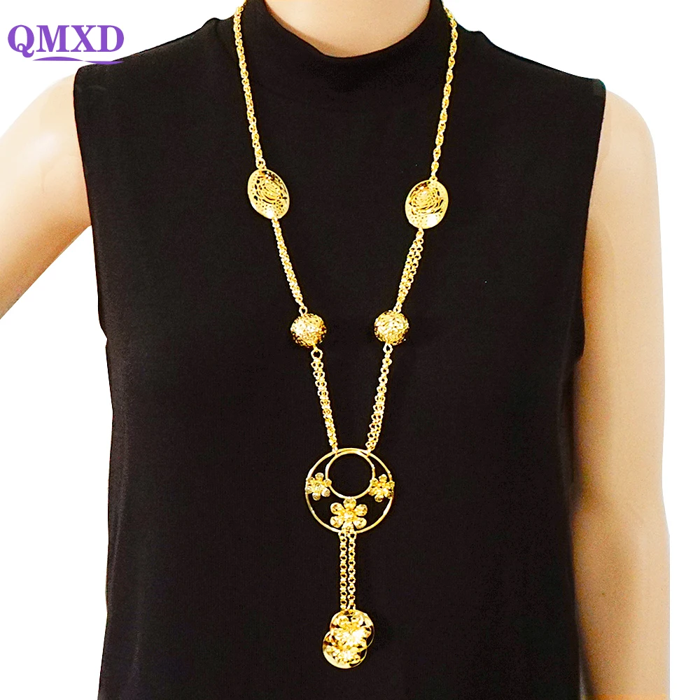 Fashion Flower Necklaces Long Chain Necklace For Women With Pendant Afrian Nigerian Gold Beaded Jewelry Accessories
Fashion Flower Necklaces Long Chain Necklace For Women With Pendant Afrian Nigerian Gold Beaded Jewelry Accessories