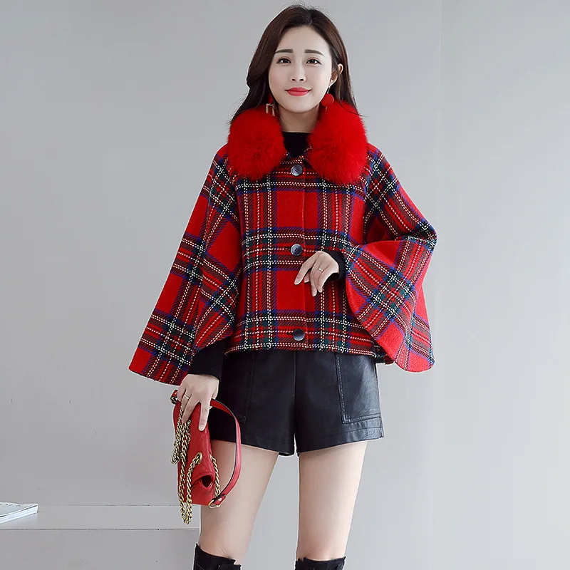 2020 autumn and winter new popular slim plaid cloak small coat short warm temperament woolen coat loose casual women's top
2020 autumn and winter new popular slim plaid cloak small coat short warm temperament woolen coat loose casual women's top