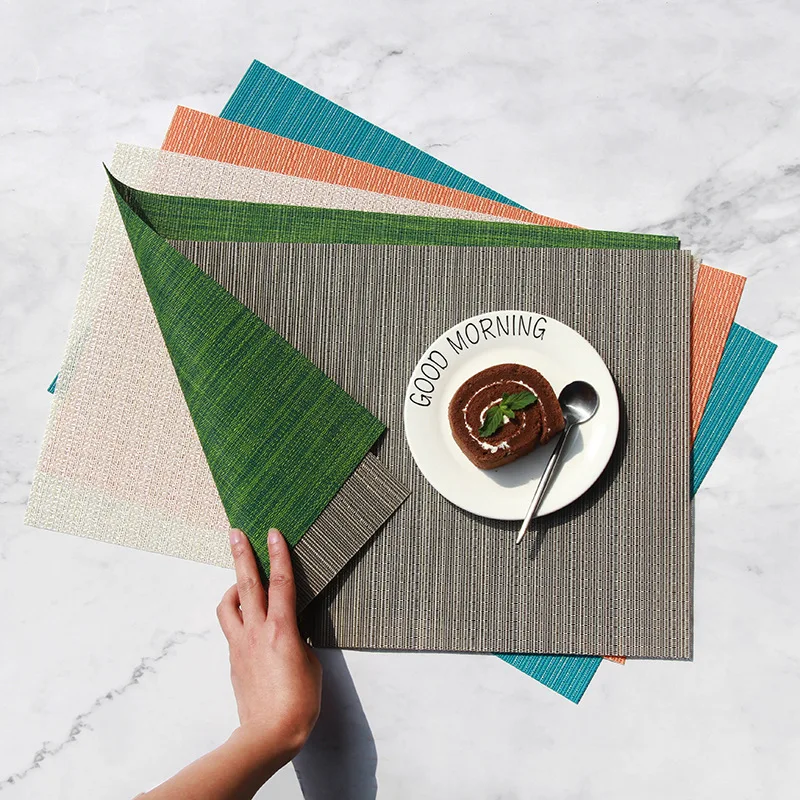 2Pcs Heat Insulation PVC Placemat Stain Resistant Table Plastic Pad Decorative In Kitchen Tableware Coffee Tea Place Mats
2Pcs Heat Insulation PVC Placemat Stain Resistant Table Plastic Pad Decorative In Kitchen Tableware Coffee Tea Place Mats