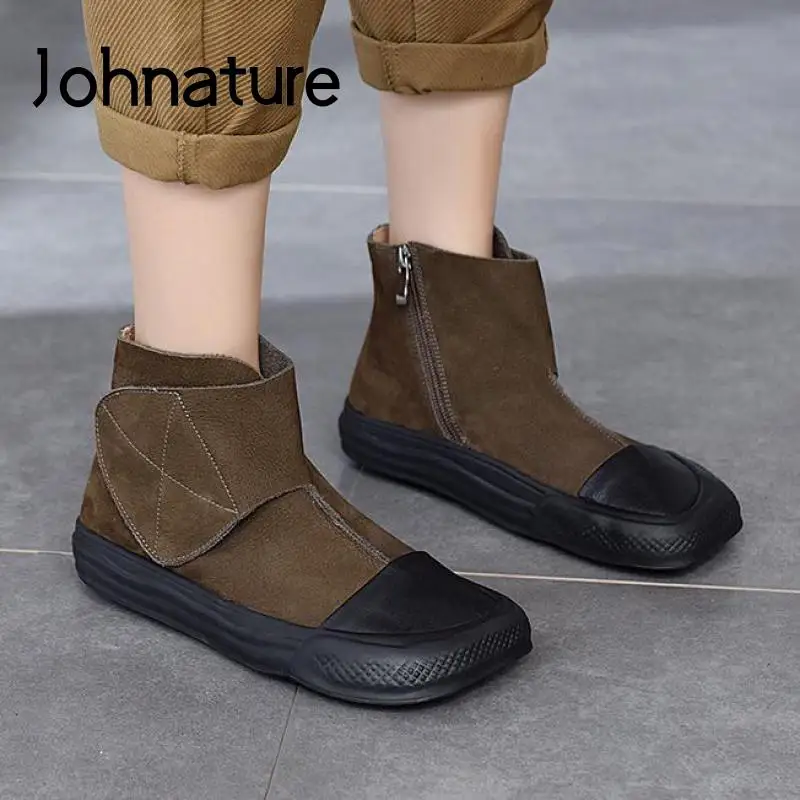 Johnature Genuine Leather 2022 New Autumn Winter Shoes Women Boots Hook & Loop Square Toe Flat With Retro Leisure Platform Boots
Johnature Genuine Leather 2022 New Autumn Winter Shoes Women Boots Hook & Loop Square Toe Flat With Retro Leisure Platform Boots
