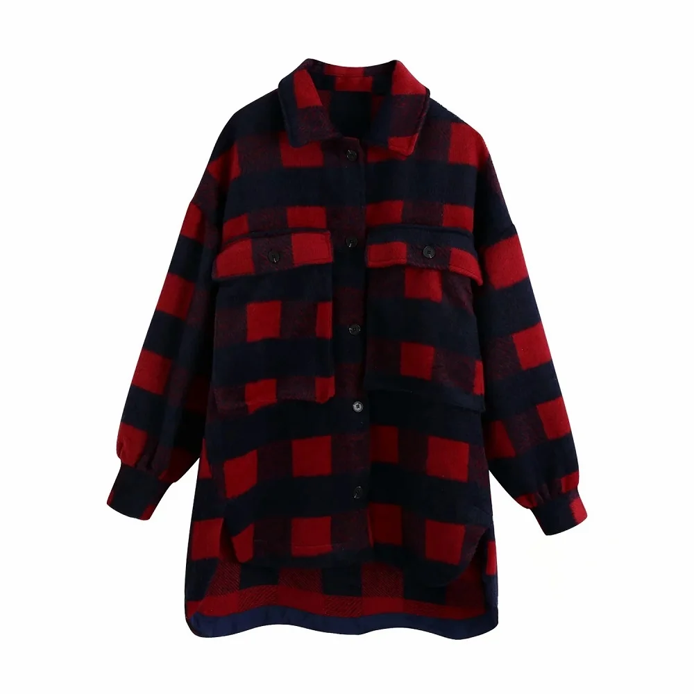Ladies Vintage Overshirts Oversized Plaid Jacket Women Coat Long Sleeve Loose Woolen Jacket Female Coats Outerwear Chic Tops
Ladies Vintage Overshirts Oversized Plaid Jacket Women Coat Long Sleeve Loose Woolen Jacket Female Coats Outerwear Chic Tops