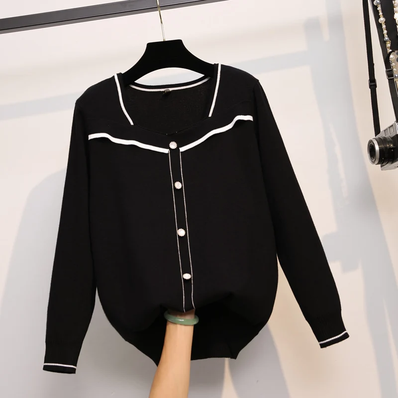 Black Plus Large Size Oversize Korean Style Fashion Pullovers For Autumn Women'S Clothing Ladies Sweater 2021 Tops Blouse Female
Black Plus Large Size Oversize Korean Style Fashion Pullovers For Autumn Women'S Clothing Ladies Sweater 2021 Tops Blouse Female