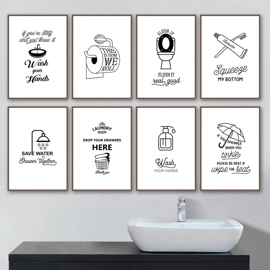 Modern Funny Toilet Rules Wall Art Canvas Painting Bathroom Rules Sign Posters Prints Toilet Humour Picture Bathroom Home Decor
Modern Funny Toilet Rules Wall Art Canvas Painting Bathroom Rules Sign Posters Prints Toilet Humour Picture Bathroom Home Decor