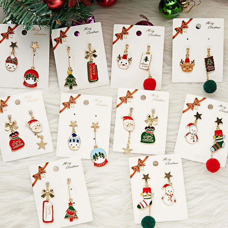 New Design Asymmetric Earrings For Women Trendy Bijoux Xmas Tree Elk Bells Snowman Santa Claus Pendientes Hot Christmas Gifts
New Design Asymmetric Earrings For Women Trendy Bijoux Xmas Tree Elk Bells Snowman Santa Claus Pendientes Hot Christmas Gifts