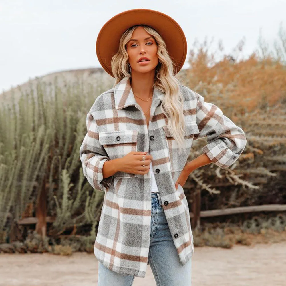 Women's Winter New Nickname Coat Casual Fashion Commuter Style Straight Loose Long-sleeved Plaid Lapel Flannel Jacket Overcoat
Women's Winter New Nickname Coat Casual Fashion Commuter Style Straight Loose Long-sleeved Plaid Lapel Flannel Jacket Overcoat