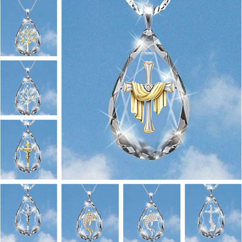 Necklaces for Women Goth Small Religious Crystal Cross Jesus Heaven Stair Pendant European and American Fashion Diamond Necklace
Necklaces for Women Goth Small Religious Crystal Cross Jesus Heaven Stair Pendant European and American Fashion Diamond Necklace