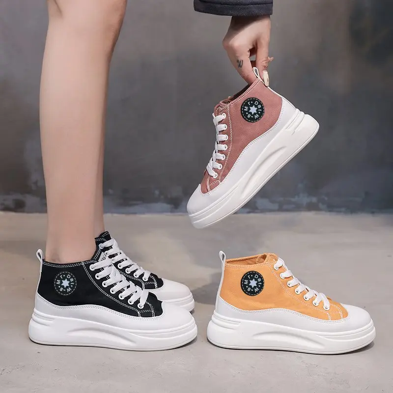 2020 women's autumn new breathable increased fashion canvas thick bottom student sports casual shoes non-slip wear shoes 
2020 women's autumn new breathable increased fashion canvas thick bottom student sports casual shoes non-slip wear shoes