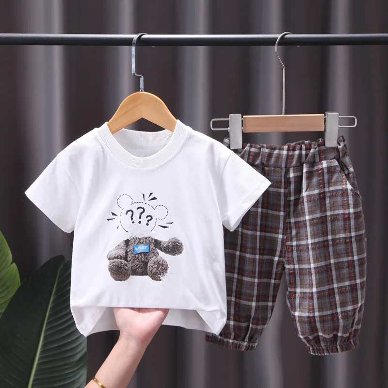New Baby Boys Casual Clothing Sets 2021 Summer Toddler Girls Cartoon Bear T-Shirt+plaid Pants2-piece Fashion Children Clothing
New Baby Boys Casual Clothing Sets 2021 Summer Toddler Girls Cartoon Bear T-Shirt+plaid Pants2-piece Fashion Children Clothing