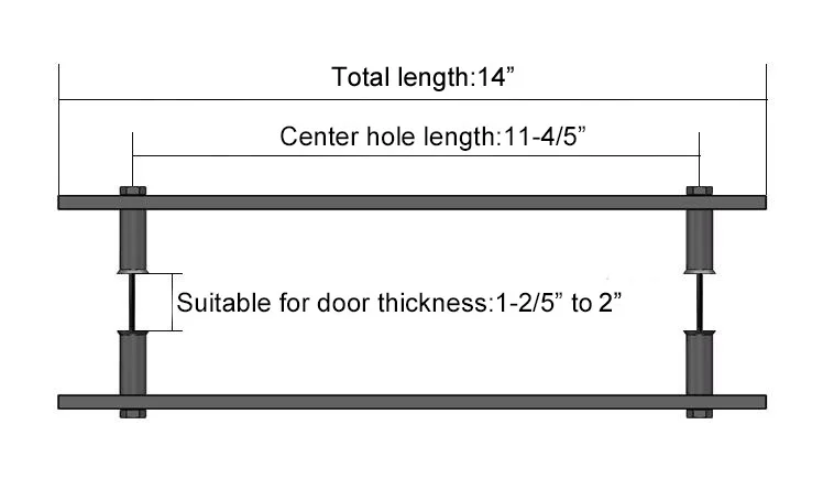 14" Steel Rustic Black Barn Door Handle and Pull Wood Door Two-Side Flat Bar-to-Bar Handles Black Door Handle 
14" Steel Rustic Black Barn Door Handle and Pull Wood Door Two-Side Flat Bar-to-Bar Handles Black Door Handle