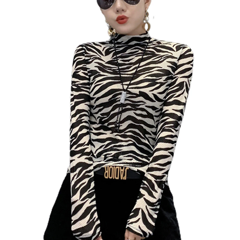 Fashion Clothes Women Long Sleeve Animal Pattern Bottoming Shirt Half High Neck Tops Casual Slim Fit Blouse Autumn Pullover
Fashion Clothes Women Long Sleeve Animal Pattern Bottoming Shirt Half High Neck Tops Casual Slim Fit Blouse Autumn Pullover