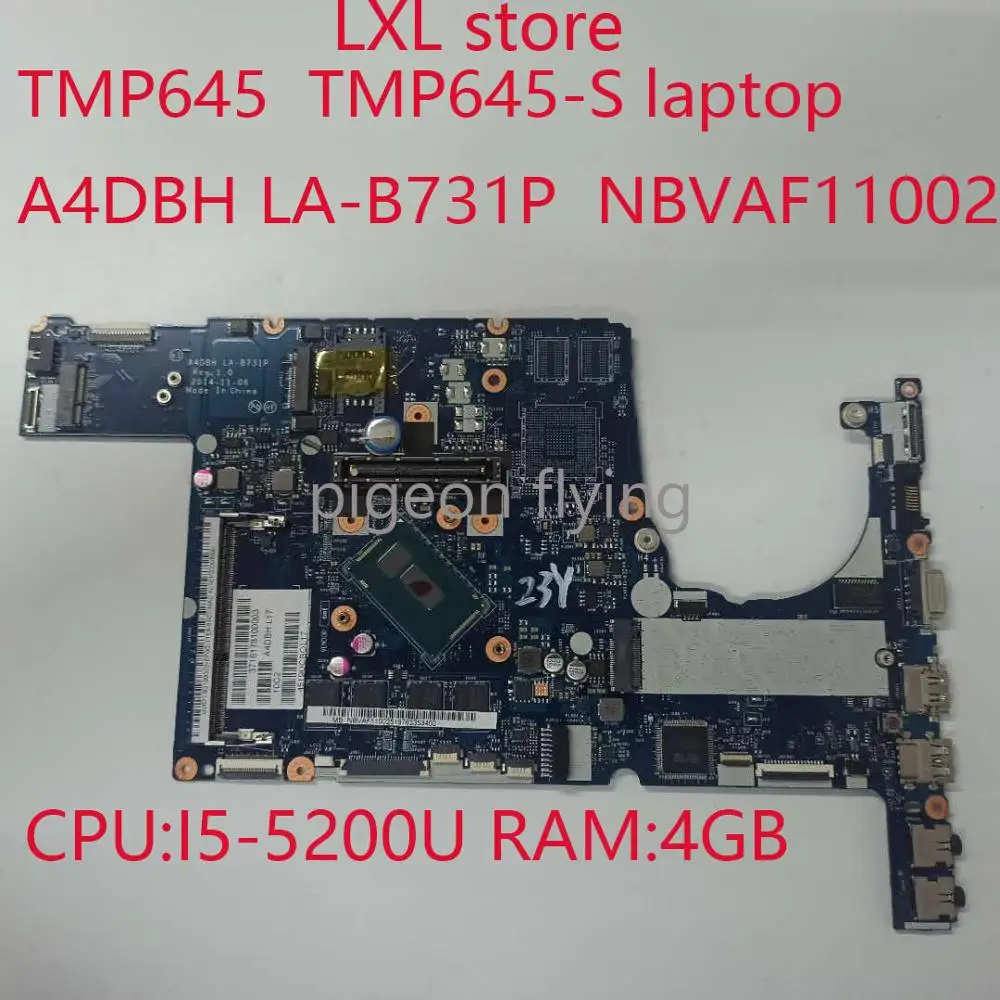 Материнская плата TMP645 для Acer Travelmate S laptop A4DBH LA B731P NBVAF11002 i5 5200U RAM:4G DDR3 100%