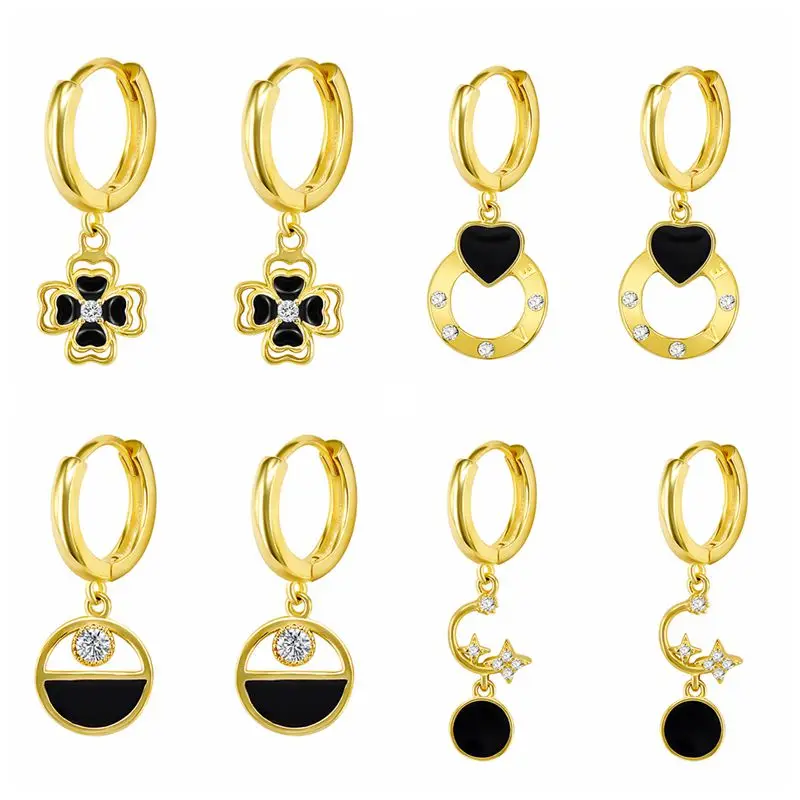 925 Silver Ear Buckle Pendant Hoop Earrings For Women Luxury Bling Black Zircon Earring Engagement Party Gift Charm Fine Jewelry
925 Silver Ear Buckle Pendant Hoop Earrings For Women Luxury Bling Black Zircon Earring Engagement Party Gift Charm Fine Jewelry