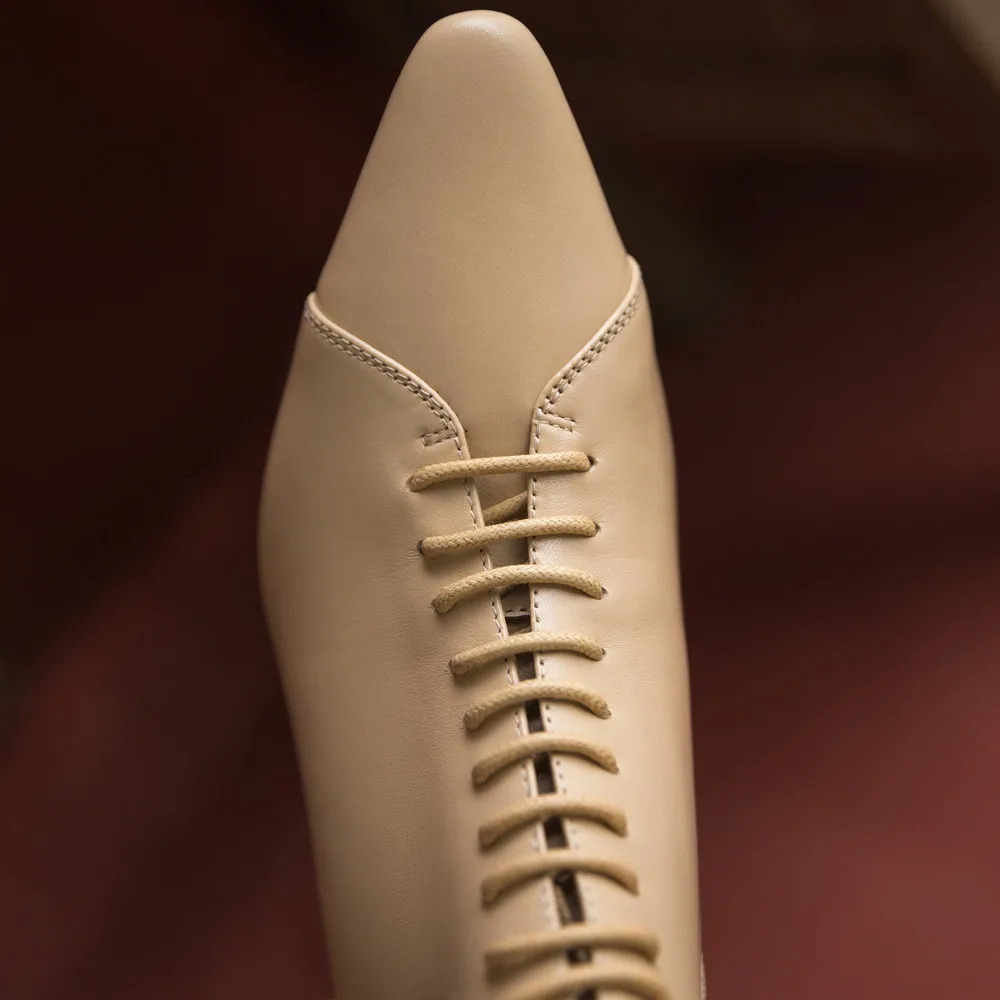 Women's genuine cow leather cross strap lace-up thin high heel elegant ladies ankle boots pointed toe short dress boots shoes
Women's genuine cow leather cross strap lace-up thin high heel elegant ladies ankle boots pointed toe short dress boots shoes