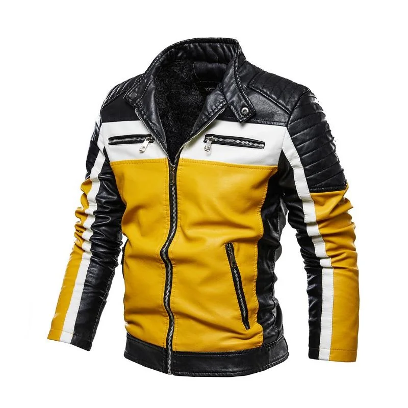 Men's Fashion Casual Leather Jacket Autumn Winter Warm Overcoat Patchwork Zipper Coat Windbreaker Motorcycle Jacket Male Outwear
Men's Fashion Casual Leather Jacket Autumn Winter Warm Overcoat Patchwork Zipper Coat Windbreaker Motorcycle Jacket Male Outwear