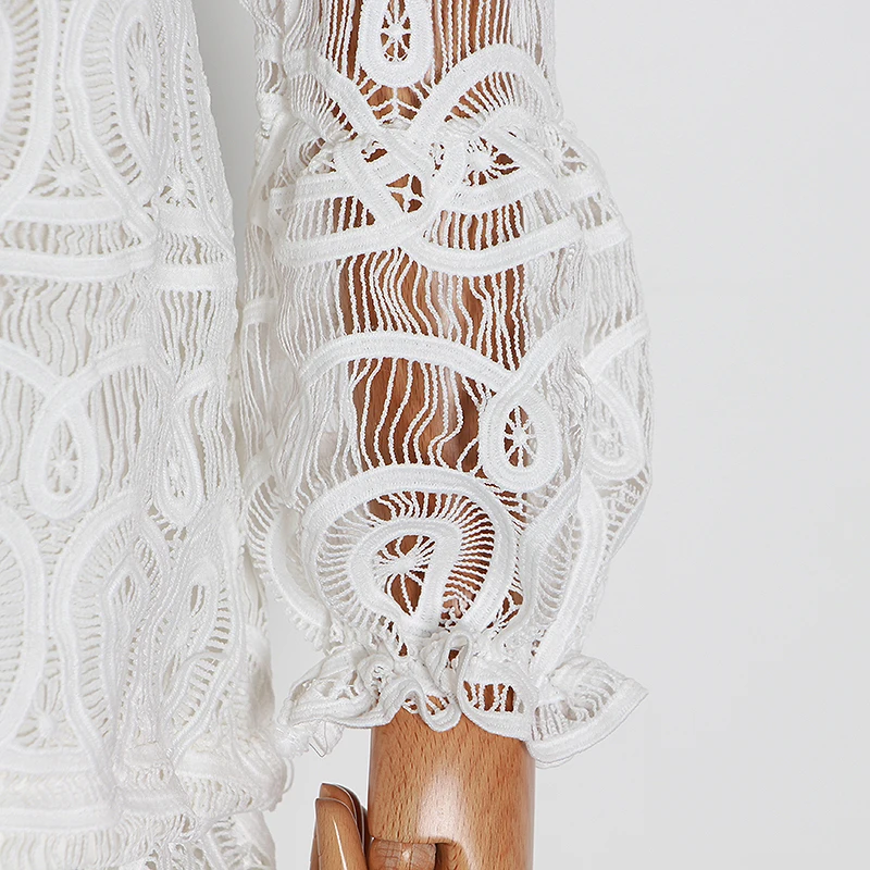 GALCAUR Patchwork Lace Dress For Women Stand Collar Lantern Long Sleeve High Waist Perspective Dresses Female 2020 Fall Fashion
GALCAUR Patchwork Lace Dress For Women Stand Collar Lantern Long Sleeve High Waist Perspective Dresses Female 2020 Fall Fashion