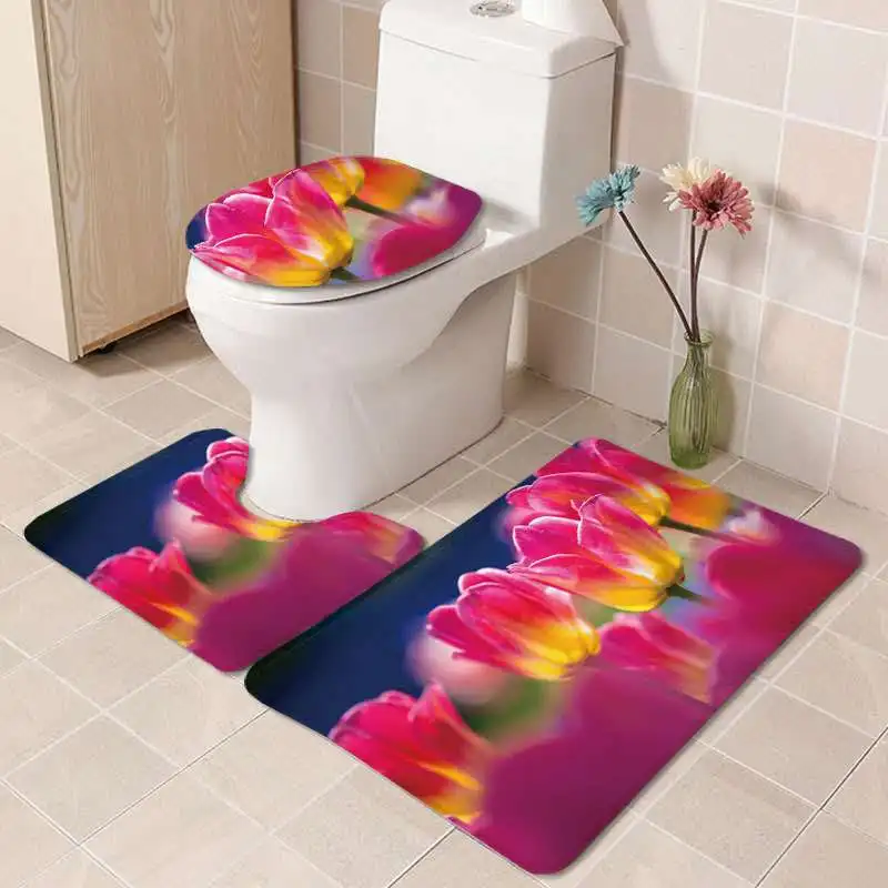 Soft A Variety of Bright Flowers Absorbent and Toilet Floor Mats Three-piece Set, Foot Mats, Bathroom Non-slip Mats
Soft A Variety of Bright Flowers Absorbent and Toilet Floor Mats Three-piece Set, Foot Mats, Bathroom Non-slip Mats