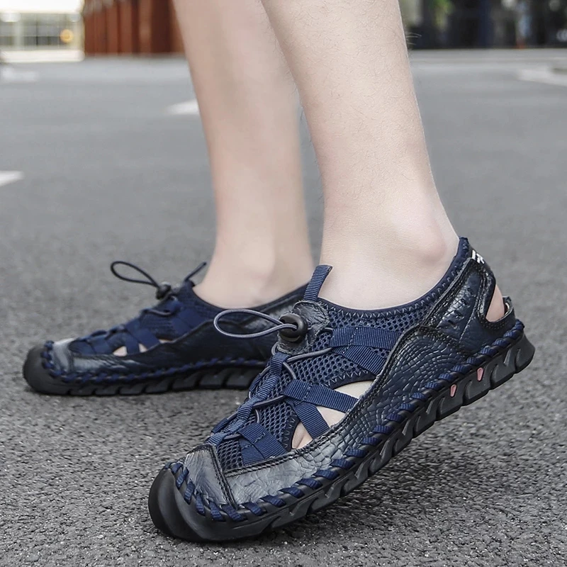 2021 Baotou Sandals Men's Summer New Style Mesh BreaThable Soft Sole Outdoor Leisure Non-Slip BreaThable Beach Hollow Hole Shoes 
2021 Baotou Sandals Men's Summer New Style Mesh BreaThable Soft Sole Outdoor Leisure Non-Slip BreaThable Beach Hollow Hole Shoes