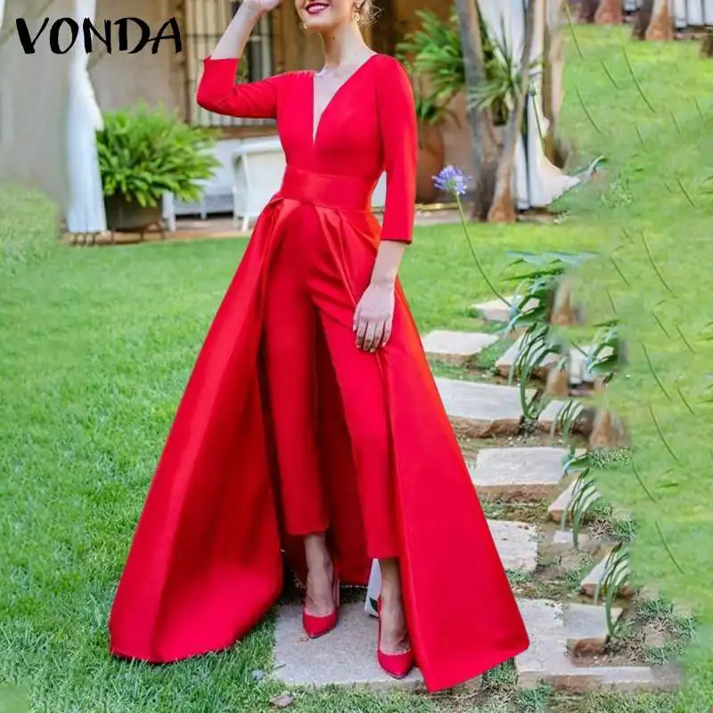 Autumn Party Jumpsuits VONDA 2021 Women Sexy V Neck Party Playsuit Female Trousers Backless Long Sleeve Pantalon Dungaree
Autumn Party Jumpsuits VONDA 2021 Women Sexy V Neck Party Playsuit Female Trousers Backless Long Sleeve Pantalon Dungaree