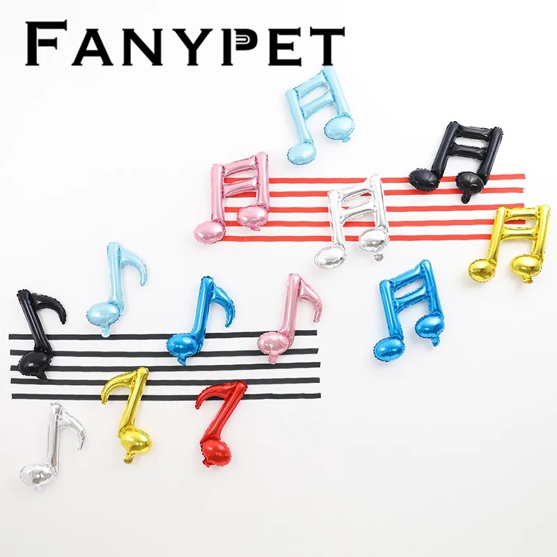 

50pcs colorful music single double tone balloon party holiday birthday notes aluminum foil balloon activity party supplies