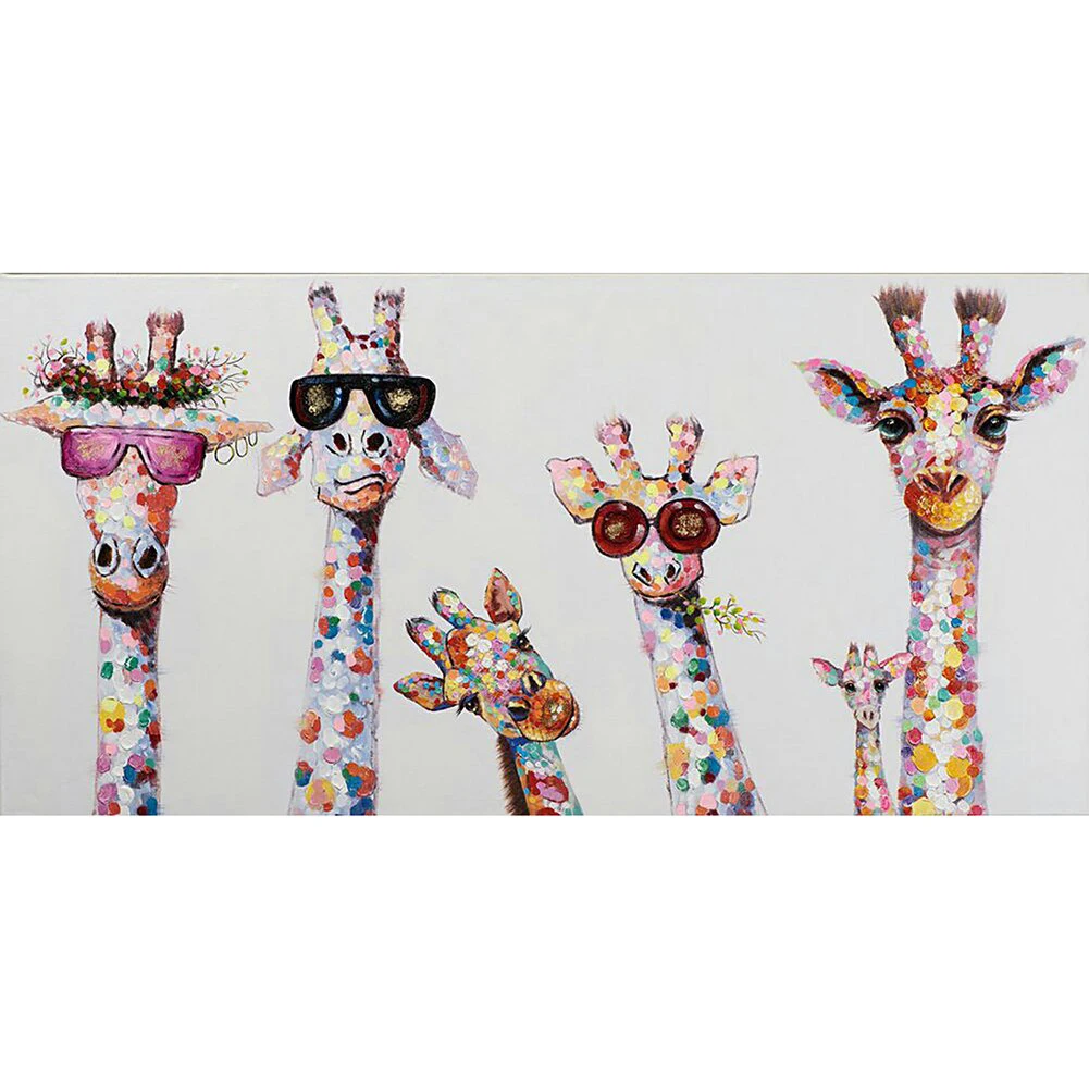 

5d алмазная живопись «сделай сам», крутой красочный жираф, семейство, полная вышивка, вышивка крестиком, мозаика, Набор для творчества, домаш...
