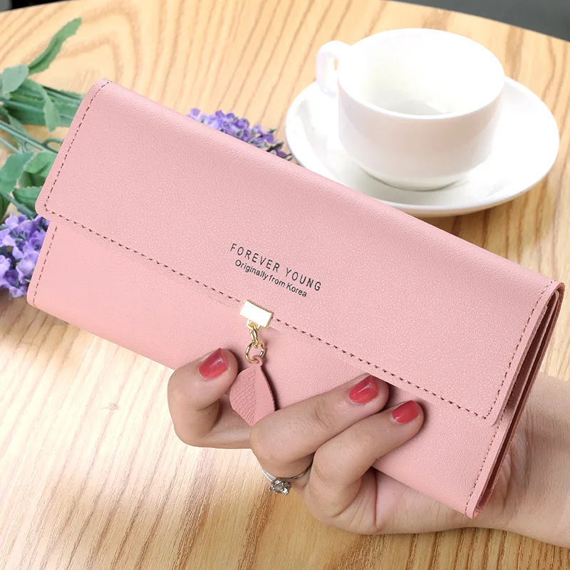 New Women Long Wallet with Leaf Pendant Soft Leather Coin Purses Simple Card Holder for Female Cell Phone Pouches monedero mujer
New Women Long Wallet with Leaf Pendant Soft Leather Coin Purses Simple Card Holder for Female Cell Phone Pouches monedero mujer