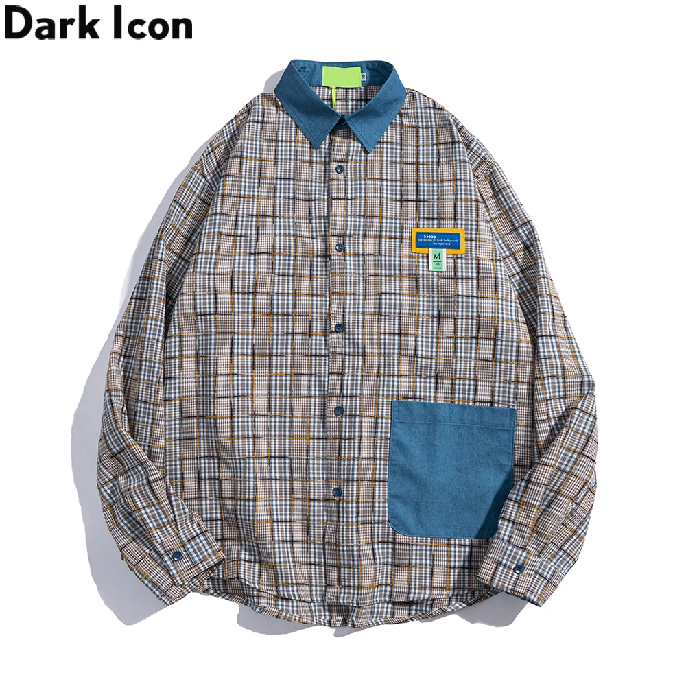Dark Icon Plaid Shirts for Men Color Contrast Pocket Checkered Men's Shirt Male Top
Dark Icon Plaid Shirts for Men Color Contrast Pocket Checkered Men's Shirt Male Top