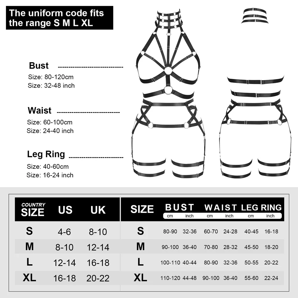 Punk Sexy Fetish Lingerie Harness For Women Elastic Bondage Goth Accessories Thigh Bands Wedding Garters Rave Outfit Suspenders 
Punk Sexy Fetish Lingerie Harness For Women Elastic Bondage Goth Accessories Thigh Bands Wedding Garters Rave Outfit Suspenders