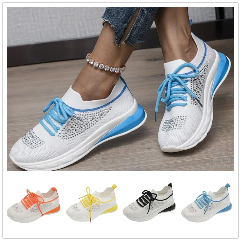 New Style Rhinestone Flying Woven Large Size 35-43 Women's Shoes Ladies Lace-up Casual Flats Female Walking Sports Running Shoes
New Style Rhinestone Flying Woven Large Size 35-43 Women's Shoes Ladies Lace-up Casual Flats Female Walking Sports Running Shoes