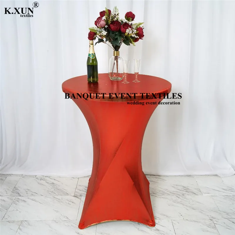 Gold Silver Color Metallic Lycra Spandex Table Cloth Cocktail Table Cover For Wedding Event Party Decoration
Gold Silver Color Metallic Lycra Spandex Table Cloth Cocktail Table Cover For Wedding Event Party Decoration