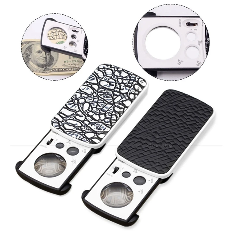 2022 New Illuminated Jewelers Eye Loupe Magnifier Portable Loupe Magnifier with UV & LED Light 30X 60X 90X Magnifying Glass
2022 New Illuminated Jewelers Eye Loupe Magnifier Portable Loupe Magnifier with UV & LED Light 30X 60X 90X Magnifying Glass