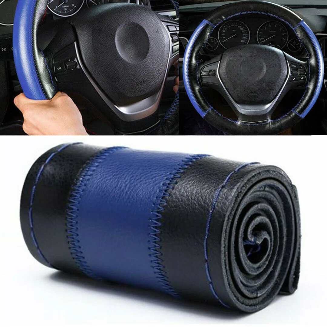 Universal Car Steering Wheel CoverLeather DIY Car Steering Wheel Cover 38cm W/ Needles Thread Black&Blue Car Accessories
Universal Car Steering Wheel CoverLeather DIY Car Steering Wheel Cover 38cm W/ Needles Thread Black&Blue Car Accessories