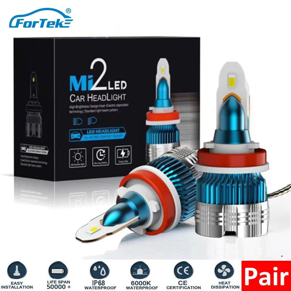 FORTEK Led Headlight Car Bulbs With 0.9mm Thickness High Low Bright Light CSP Chip Fog Headlamp H1/H3/H4/H7/H11/9005/9006/9012
FORTEK Led Headlight Car Bulbs With 0.9mm Thickness High Low Bright Light CSP Chip Fog Headlamp H1/H3/H4/H7/H11/9005/9006/9012