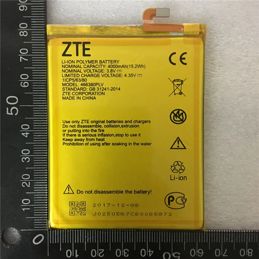 100% Original 3.8V 4000mAh 466380PLV For ZTE Blade A610 A610C A610T BA610C BA610T Battery
100% Original 3.8V 4000mAh 466380PLV For ZTE Blade A610 A610C A610T BA610C BA610T Battery