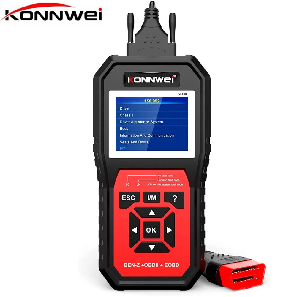 

Full OBD2 Diagnostic Scanner Tool KW460 Anto Code Reader Check Engine light Tool For Mercedes Benz Automotive OBD Scanner System