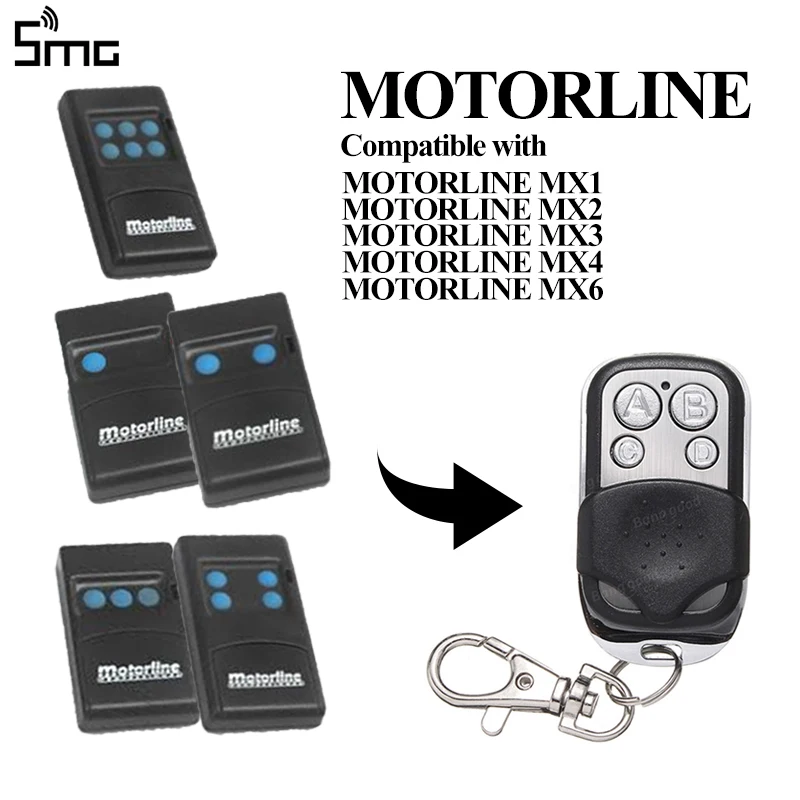 For MOTORLINE MX1/MX2/MX3/MX4/MX6 433.92MHz garage door remote control MOTORLINE fixed code controller clone for gate control
For MOTORLINE MX1/MX2/MX3/MX4/MX6 433.92MHz garage door remote control MOTORLINE fixed code controller clone for gate control